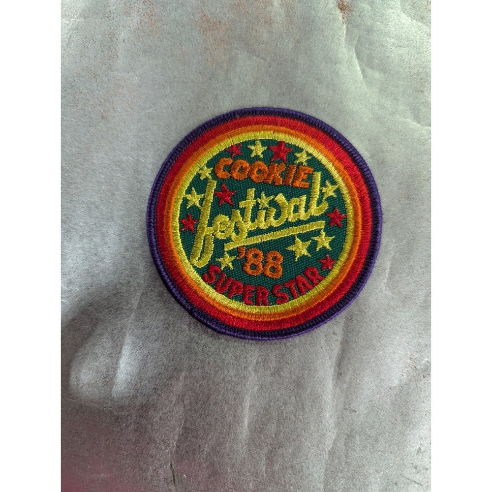 H Vintage 1988 Girl Scouting Cookie Festival World Of Friendship Volunteer Patch